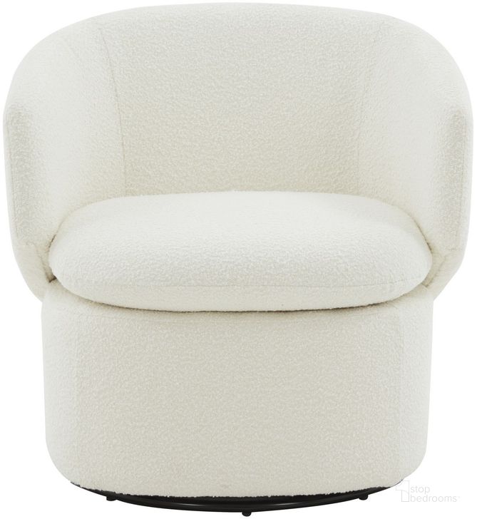 The appearance of Phyllis Boucle Swivel Chair In Ivory designed by Safavieh Couture in the modern / contemporary interior design. This ivory piece of furniture  was selected by 1StopBedrooms from Phyllis Collection to add a touch of cosiness and style into your home. Sku: SFV4816A. Product Type: Swivel Chair. Material: Plywood. Image1