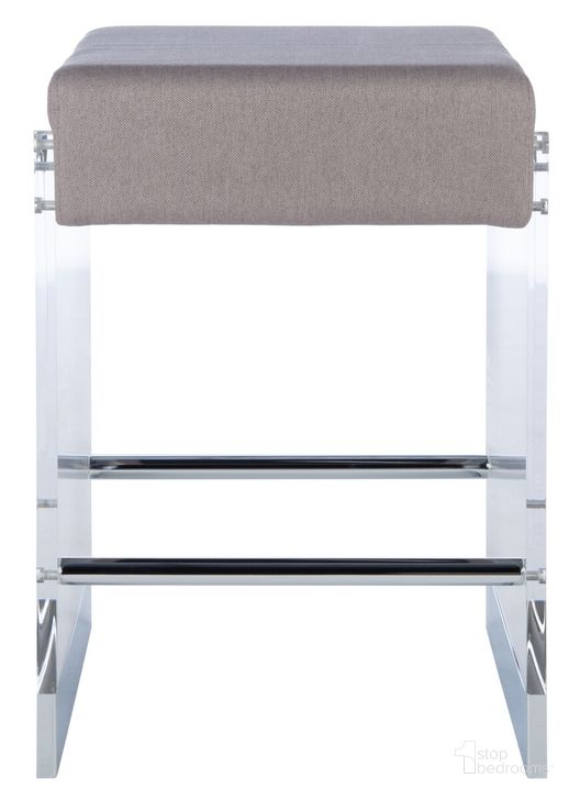 The appearance of Piper Acrylic Barstool In Grey designed by Safavieh Couture in the modern / contemporary interior design. This grey piece of furniture  was selected by 1StopBedrooms from Piper Collection to add a touch of cosiness and style into your home. Sku: SFV2533A. Material: Metal. Product Type: Barstool. Image1