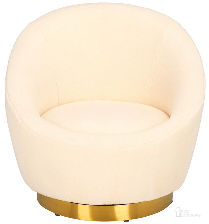 The appearance of Pippa Faux Lamb Wool Chair In Ivory And Gold designed by Safavieh Couture in the modern / contemporary interior design. This ivory and gold piece of furniture  was selected by 1StopBedrooms from Pippa Collection to add a touch of cosiness and style into your home. Sku: SFV4728A. Material: Wood. Product Type: Accent Chair. Image1
