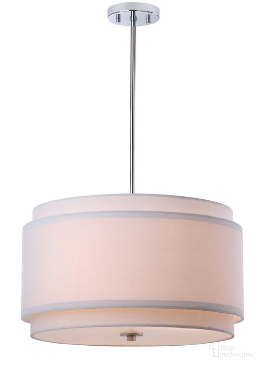 The appearance of Piran White 3 Light 20 Inch Dia Adjustable Pendant designed by Safavieh in the modern / contemporary interior design. This white piece of furniture  was selected by 1StopBedrooms from Safavieh PND Collection to add a touch of cosiness and style into your home. Sku: PND4007A. Product Type: Pendant Lighting. Material: Chrome. Image1