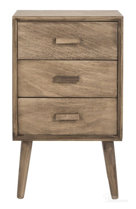 The appearance of Pomona Desert Brown 3-Drawer Chest designed by Safavieh in the modern / contemporary interior design. This chocolate piece of furniture  was selected by 1StopBedrooms from Pomona Collection to add a touch of cosiness and style into your home. Sku: CHS5700B. Material: Wood. Product Type: Chest. Image1