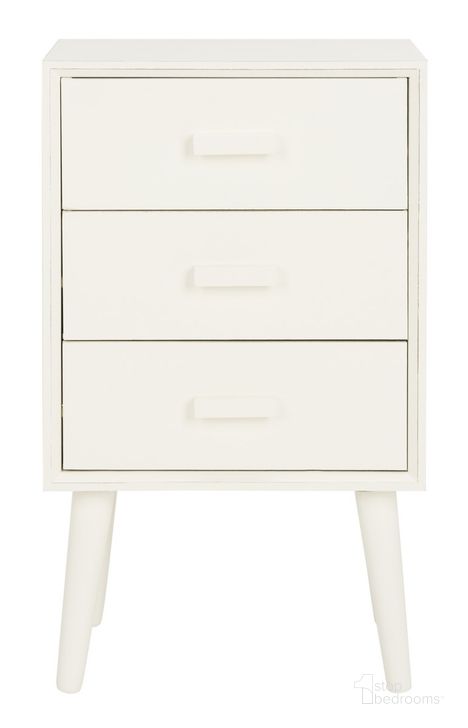 The appearance of Pomona Distressed White 3-Drawer Chest designed by Safavieh in the modern / contemporary interior design. This antique white piece of furniture  was selected by 1StopBedrooms from Pomona Collection to add a touch of cosiness and style into your home. Sku: CHS5700A. Material: Wood. Product Type: Chest. Image1