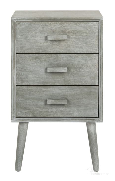 The appearance of Pomona Slate Grey 3-Drawer Chest designed by Safavieh in the modern / contemporary interior design. This grey and slate piece of furniture  was selected by 1StopBedrooms from Pomona Collection to add a touch of cosiness and style into your home. Sku: CHS5700C. Material: Wood. Product Type: Chest. Image1
