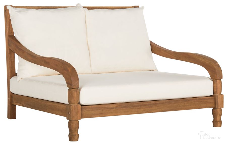The appearance of Pomona Teak Brown and Beige Lounger designed by Safavieh in the modern / contemporary interior design. This beige piece of furniture  was selected by 1StopBedrooms from Pomona Collection to add a touch of cosiness and style into your home. Sku: PAT6740A. Material: Steel. Product Type: Lounger. Image1