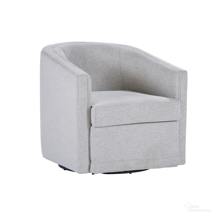 The appearance of Poppy Swivel Chair In Light Gray designed by New Classic in the transitional interior design. This light gray piece of furniture  was selected by 1StopBedrooms from Poppy Collection to add a touch of cosiness and style into your home. Sku: U1045-12-LGY. Material: Fabric. Product Type: Swivel Chair. Image1