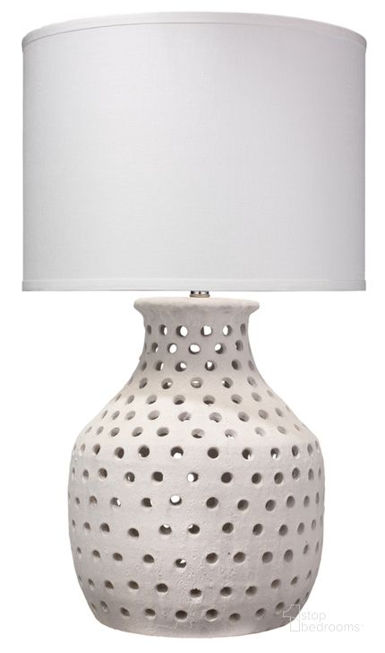 The appearance of Porous Table Lamp designed by Jamie Young Company in the modern / contemporary interior design. This white piece of furniture  was selected by 1StopBedrooms from Porous Collection to add a touch of cosiness and style into your home. Sku: 9POROTLWHITE. Material: Ceramic. Product Type: Table Lamp. Image1