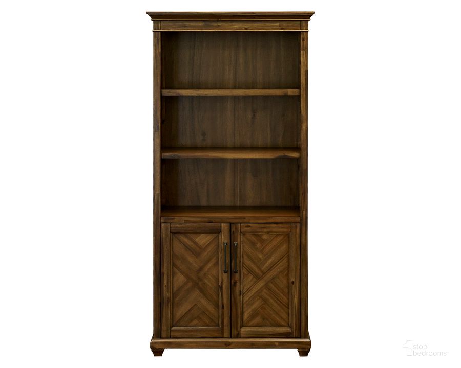 The appearance of Porter Traditional Wood Bookcase with Doors In Brown designed by Martin Furniture in the traditional interior design. This brown piece of furniture  was selected by 1StopBedrooms from Porter Collection to add a touch of cosiness and style into your home. Sku: IMPR3474D. Material: Wood. Product Type: Bookcase. Image1
