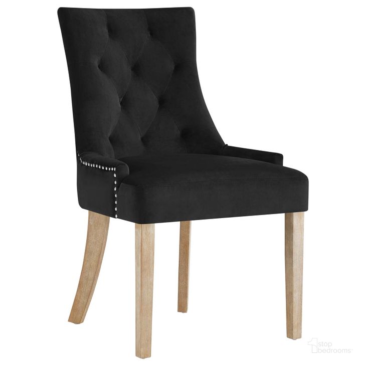 The appearance of Pose Black Performance Velvet Dining Chair designed by Modway in the modern / contemporary interior design. This black piece of furniture  was selected by 1StopBedrooms from Pose Collection to add a touch of cosiness and style into your home. Sku: EEI-2577-BLK. Product Type: Dining Chair. Material: Foam. Image1