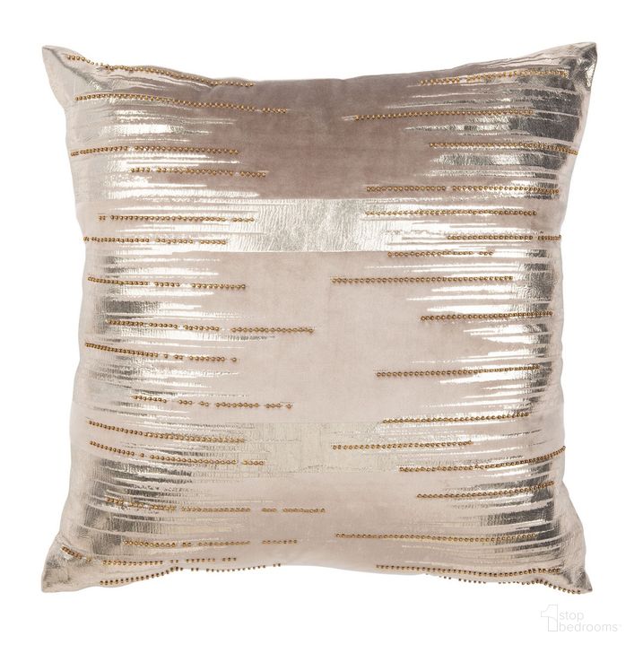 The appearance of Prasla Pillow in Taupe and Gold PLS7147A-1220 designed by Safavieh in the modern / contemporary interior design. This taupe/gold piece of furniture  was selected by 1StopBedrooms from Prasla Collection to add a touch of cosiness and style into your home. Sku: PLS7147A-1220. Product Type: Pillow. Image1