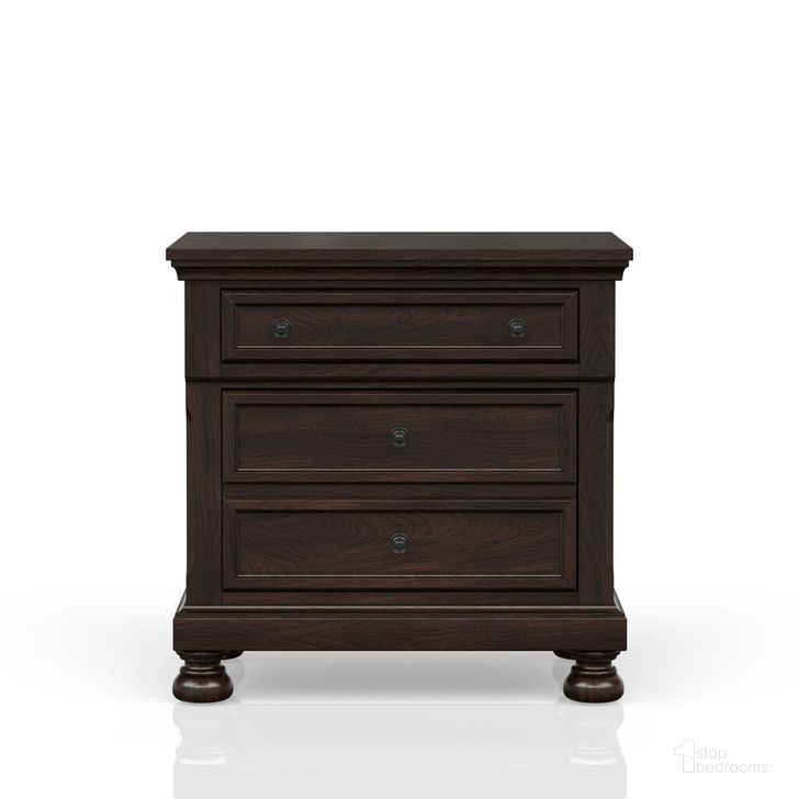 The appearance of Prescott Nightstand designed by Bernards in the transitional interior design. This brown cherry piece of furniture  was selected by 1StopBedrooms from Prescott Collection to add a touch of cosiness and style into your home. Sku: 1042. Material: Wood. Product Type: Nightstand. Image1