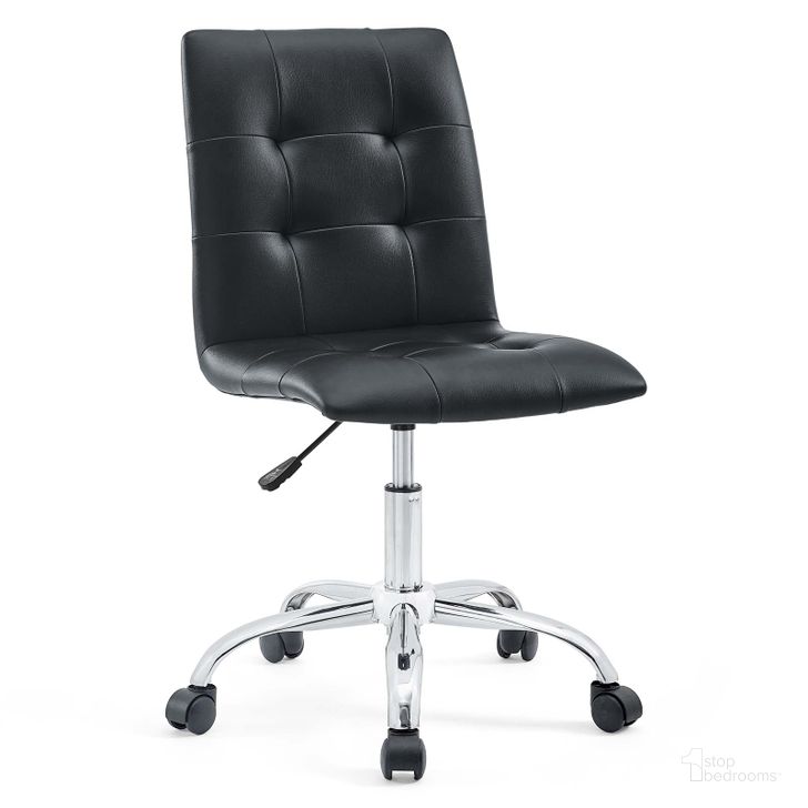 The appearance of Prim Black Armless Mid Back Office Chair designed by Modway in the modern / contemporary interior design. This black piece of furniture  was selected by 1StopBedrooms from Prim Collection to add a touch of cosiness and style into your home. Sku: EEI-1533-BLK. Material: Leather. Product Type: Office Chair. Image1