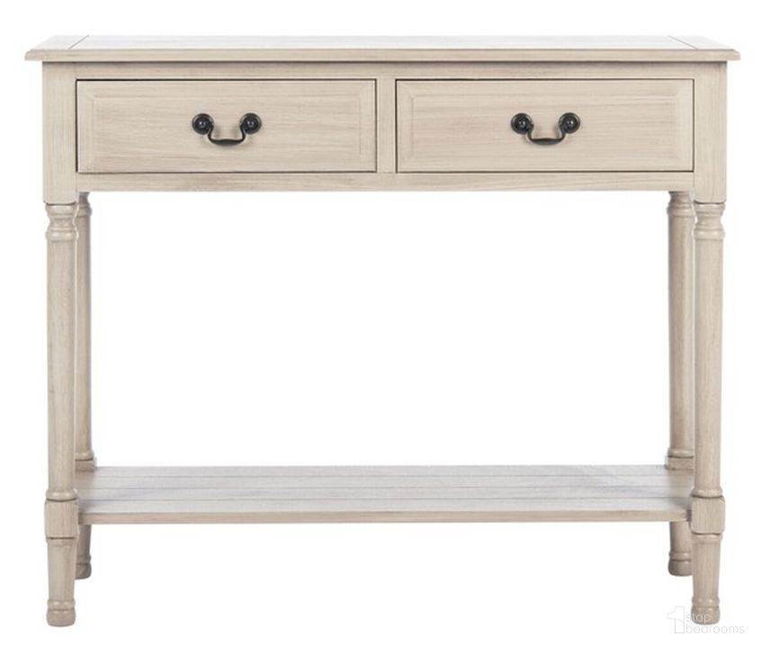 The appearance of Primrose 2 Drawer Console Table in Greige designed by Safavieh in the modern / contemporary interior design. This greige piece of furniture  was selected by 1StopBedrooms from Primrose Collection to add a touch of cosiness and style into your home. Sku: CNS5706D. Material: Wood. Product Type: Console Table. Image1