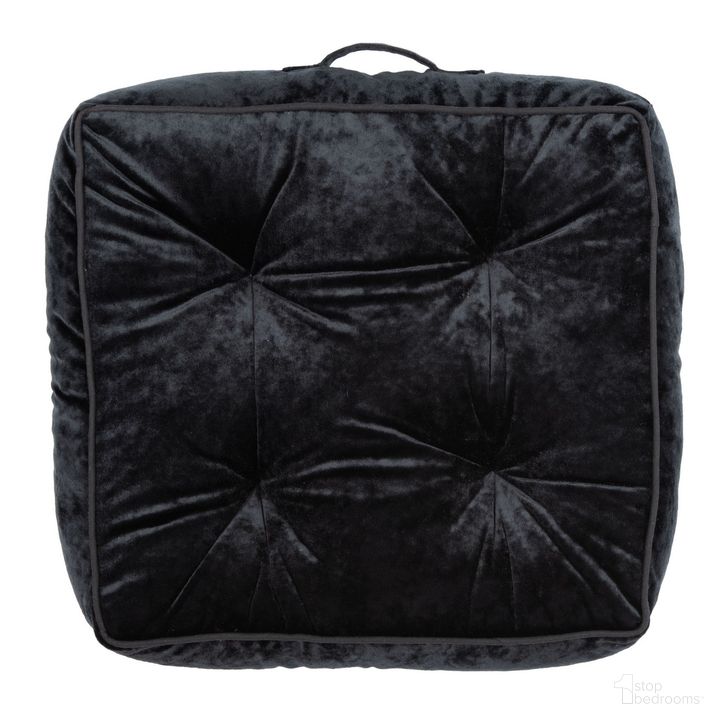 The appearance of Primrose Floor Pillow in Black designed by Safavieh in the transitional interior design. This black piece of furniture  was selected by 1StopBedrooms from Primrose Collection to add a touch of cosiness and style into your home. Sku: FLP1004D. Product Type: Pillow. Material: Velvet. Image1