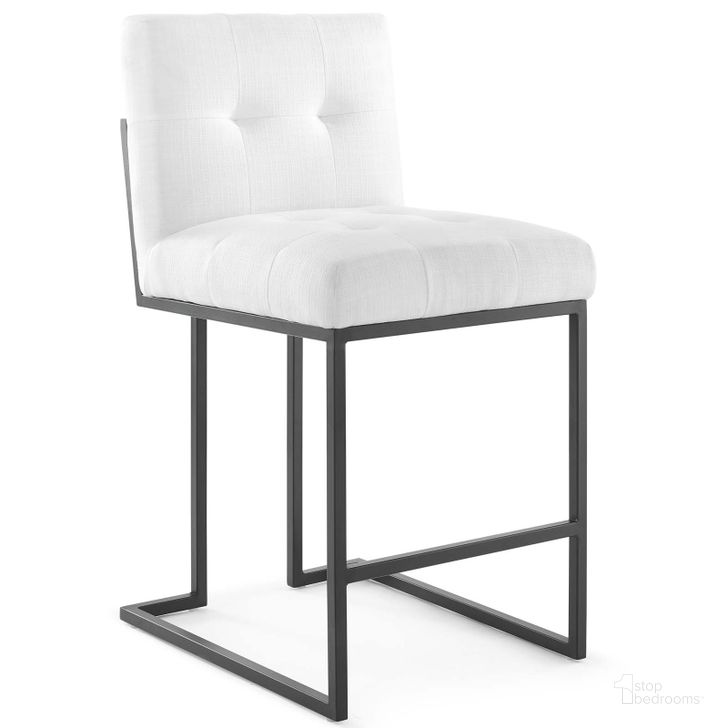 The appearance of Privy Black and White Black Stainless Steel Upholstered Fabric Counter Stool designed by Modway in the modern / contemporary interior design. This black and white piece of furniture  was selected by 1StopBedrooms from Privy Collection to add a touch of cosiness and style into your home. Sku: EEI-3854-BLK-WHI. Material: Wood. Product Type: Barstool. Image1