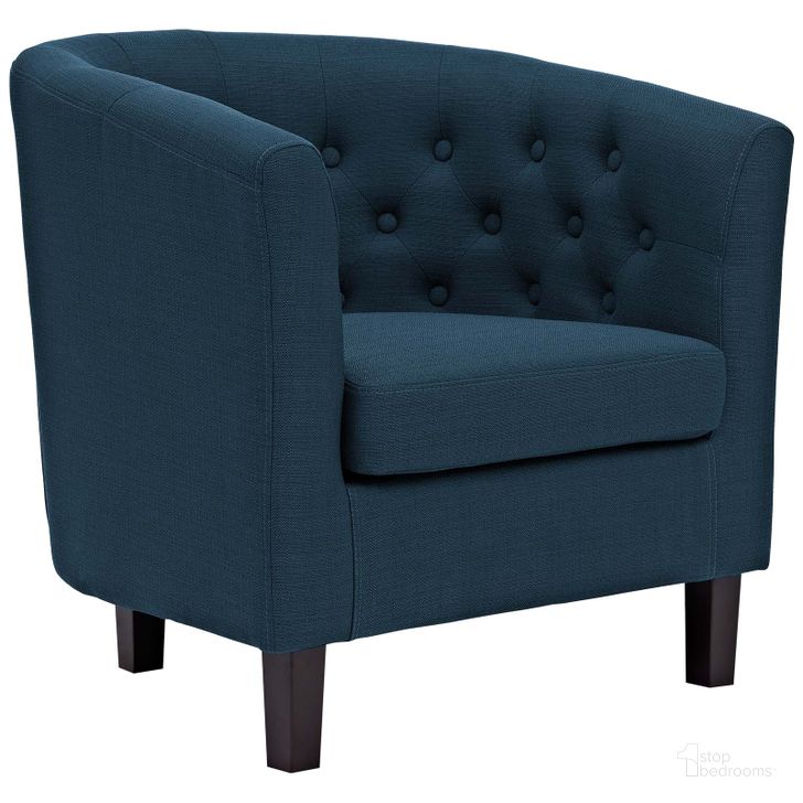 The appearance of Prospect Azure Upholstered Fabric Arm Chair designed by Modway in the modern / contemporary interior design. This azure piece of furniture  was selected by 1StopBedrooms from Prospect Collection to add a touch of cosiness and style into your home. Sku: EEI-2551-AZU. Material: Wood. Product Type: Living Room Chair. Image1