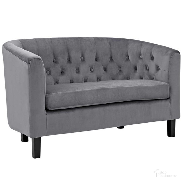 The appearance of Prospect Gray Performance Velvet Loveseat designed by Modway in the modern / contemporary interior design. This gray piece of furniture  was selected by 1StopBedrooms from Prospect Collection to add a touch of cosiness and style into your home. Sku: EEI-2615-GRY. Material: Wood. Product Type: Loveseat. Image1