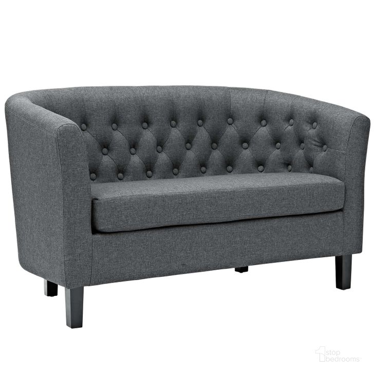 The appearance of Prospect Gray Upholstered Fabric Loveseat designed by Modway in the modern / contemporary interior design. This dark gray piece of furniture  was selected by 1StopBedrooms from Prospect Collection to add a touch of cosiness and style into your home. Sku: EEI-2614-GRY. Material: Wood. Product Type: Loveseat. Image1