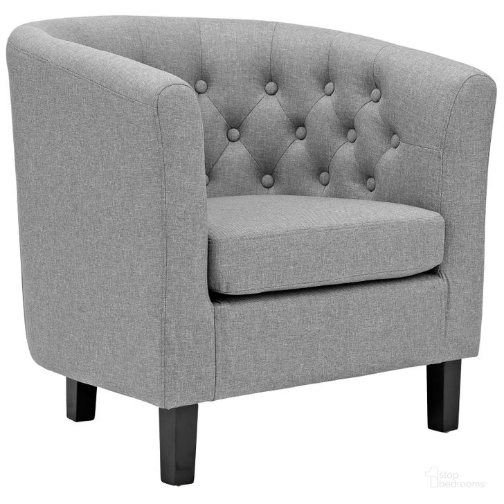 The appearance of Prospect Light Gray Upholstered Fabric Arm Chair designed by Modway in the modern / contemporary interior design. This light gray piece of furniture  was selected by 1StopBedrooms from Prospect Collection to add a touch of cosiness and style into your home. Sku: EEI-2551-LGR. Material: Wood. Product Type: Living Room Chair. Image1