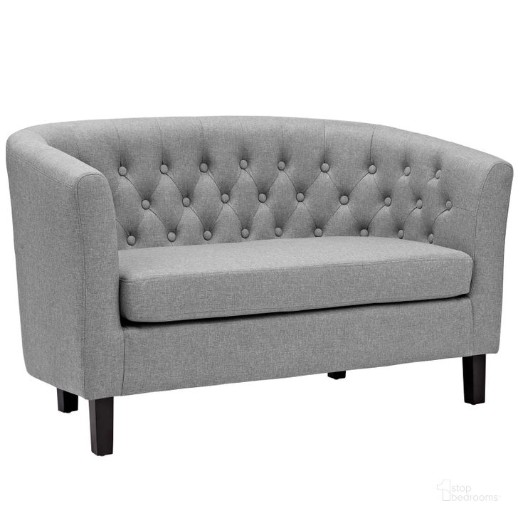 The appearance of Prospect Light Gray Upholstered Fabric Loveseat designed by Modway in the modern / contemporary interior design. This light gray piece of furniture  was selected by 1StopBedrooms from Prospect Collection to add a touch of cosiness and style into your home. Sku: EEI-2614-LGR. Material: Wood. Product Type: Loveseat. Image1