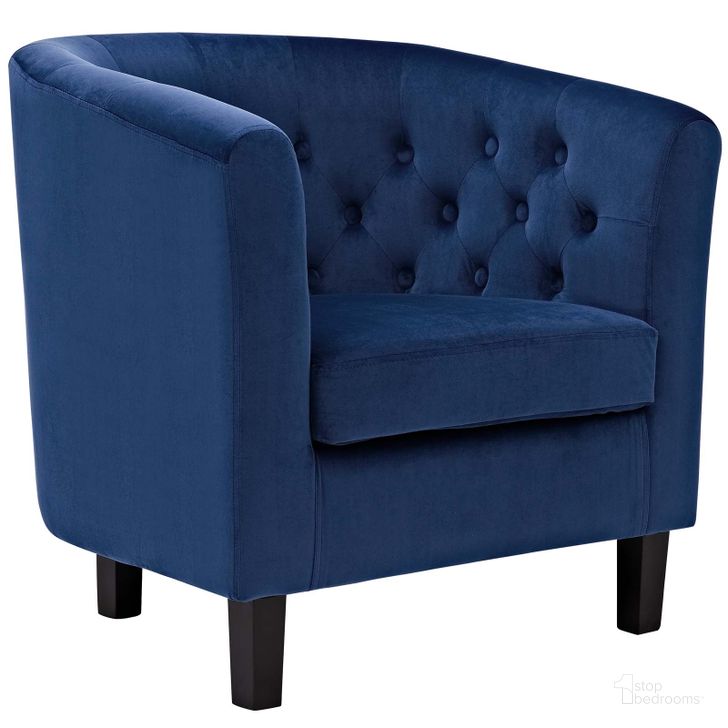 The appearance of Prospect Navy Performance Velvet Arm Chair designed by Modway in the modern / contemporary interior design. This navy piece of furniture  was selected by 1StopBedrooms from Prospect Collection to add a touch of cosiness and style into your home. Sku: EEI-2613-NAV. Material: Wood. Product Type: Living Room Chair. Image1