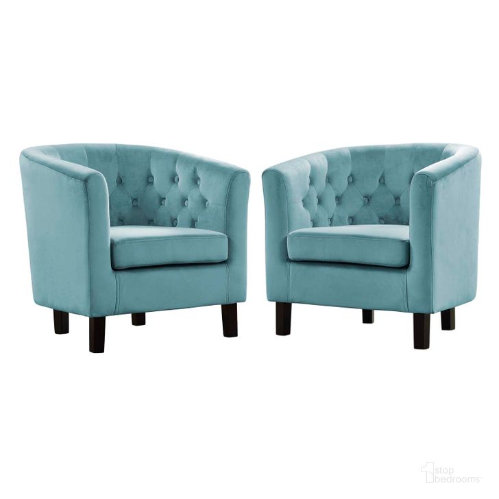 The appearance of Prospect Sea Blue 2 Piece Performance Velvet Arm Chair Set designed by Modway in the modern / contemporary interior design. This sea blue piece of furniture  was selected by 1StopBedrooms from Prospect Collection to add a touch of cosiness and style into your home. Sku: EEI-3153-SEA-SET. Material: Wood. Product Type: Living Room Chair. Image1