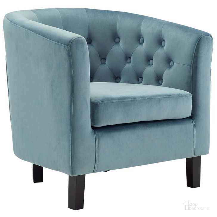 The appearance of Prospect Sea Blue Performance Velvet Arm Chair designed by Modway in the modern / contemporary interior design. This sea blue piece of furniture  was selected by 1StopBedrooms from Prospect Collection to add a touch of cosiness and style into your home. Sku: EEI-2613-SEA. Material: Wood. Product Type: Living Room Chair. Image1