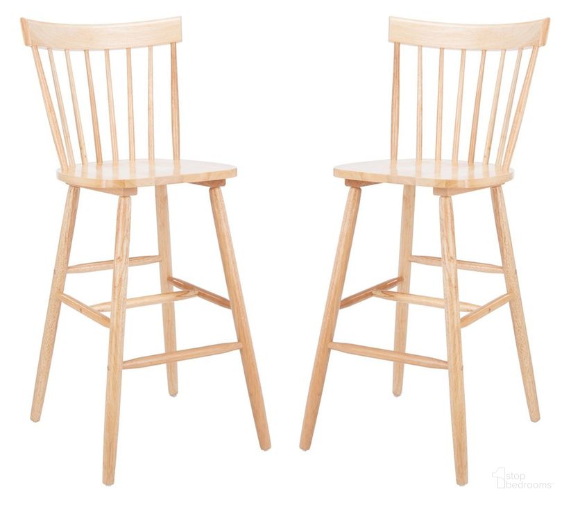 The appearance of Providence Bar Stool BST8504C Set of 2 designed by Safavieh in the modern / contemporary interior design. This natural piece of furniture  was selected by 1StopBedrooms from Providence Collection to add a touch of cosiness and style into your home. Sku: BST8504C-SET2. Product Type: Barstool. Material: Rubberwood. Image1