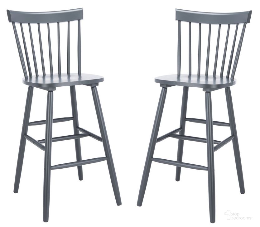 The appearance of Providence Bar Stool BST8504D Set of 2 designed by Safavieh in the modern / contemporary interior design. This grey piece of furniture  was selected by 1StopBedrooms from Providence Collection to add a touch of cosiness and style into your home. Sku: BST8504D-SET2. Product Type: Barstool. Material: Rubberwood. Image1