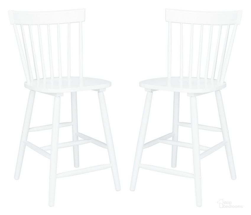 The appearance of Providence Counter Stool BST8505A Set of 2 designed by Safavieh in the modern / contemporary interior design. This white piece of furniture  was selected by 1StopBedrooms from Providence Collection to add a touch of cosiness and style into your home. Sku: BST8505A-SET2. Product Type: Barstool. Material: Rubberwood. Image1