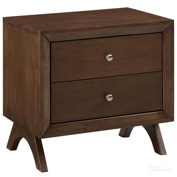 The appearance of Providence Walnut Nightstand or End Table designed by Modway in the modern / contemporary interior design. This walnut piece of furniture  was selected by 1StopBedrooms from Providence Collection to add a touch of cosiness and style into your home. Sku: MOD-6057-WAL. Product Type: Nightstand. Material: Rubberwood. Image1