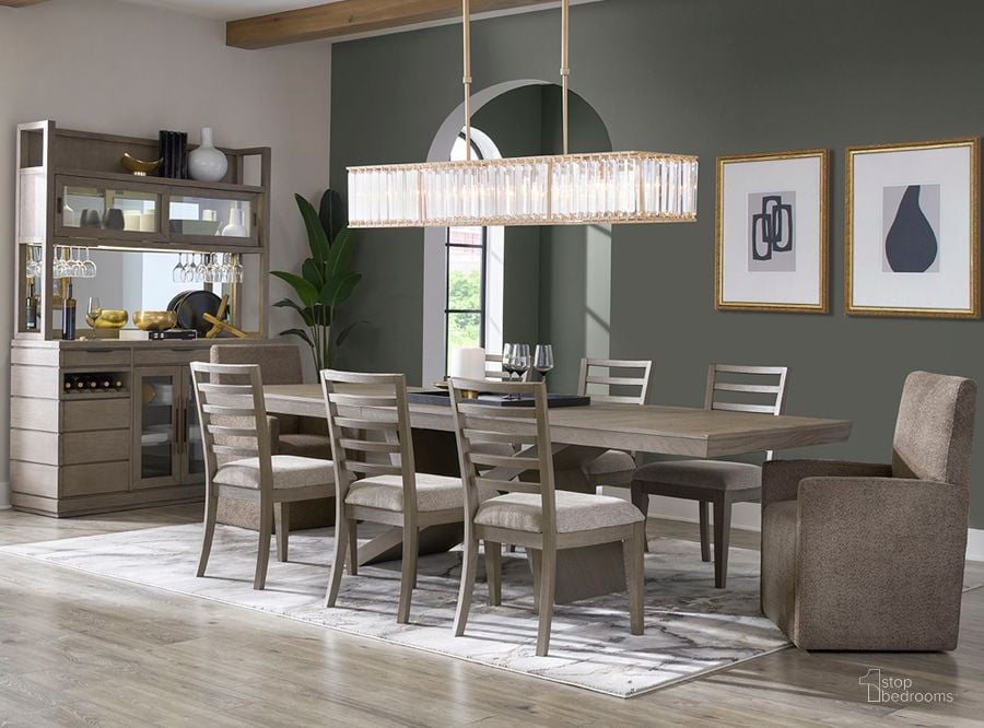 The appearance of Pure Modern Moonstone 88 Inch Dining Room Set designed by Parker House in the modern / contemporary interior design. This gray piece of furniture  was selected by 1StopBedrooms from Pure Collection to add a touch of cosiness and style into your home. Sku: DPUR#88B;DPUR#88T;DPUR#2018. Product Type: Dining Room Set. Material: Wood Veneer. Size: 24". Image1