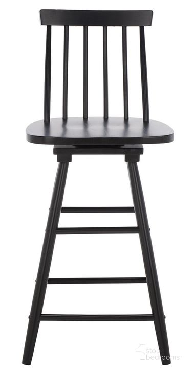 The appearance of Quai Swivel Counter Stool in Black designed by Safavieh in the modern / contemporary interior design. This black piece of furniture  was selected by 1StopBedrooms from Quai Collection to add a touch of cosiness and style into your home. Sku: BST1404A. Material: Wood. Product Type: Barstool. Image1
