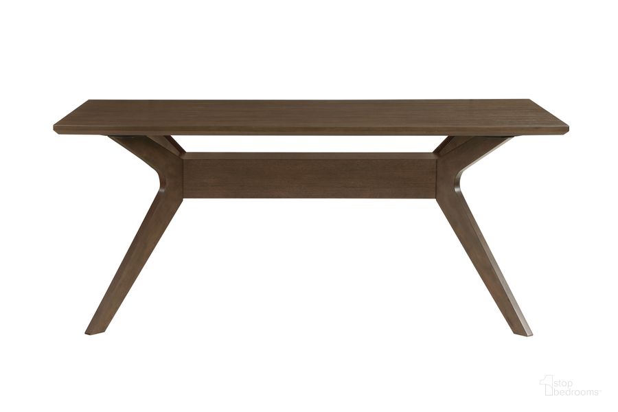 The appearance of Quinn 71 Inch Dining Table In Brown designed by Steve Silver in the modern / contemporary interior design. This brown piece of furniture  was selected by 1StopBedrooms from Quinn Collection to add a touch of cosiness and style into your home. Sku: QNN500T. Table Base Style: Trestle. Product Type: Dining Table. Material: MDF. Table Top Shape: Rectangular. Size: 71". Image1