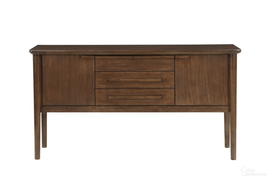 The appearance of Quinn Sideboard In Brown designed by Steve Silver in the transitional interior design. This brown piece of furniture  was selected by 1StopBedrooms from Quinn Collection to add a touch of cosiness and style into your home. Sku: QNN500SV. Product Type: Sideboard. Material: MDF. Image1