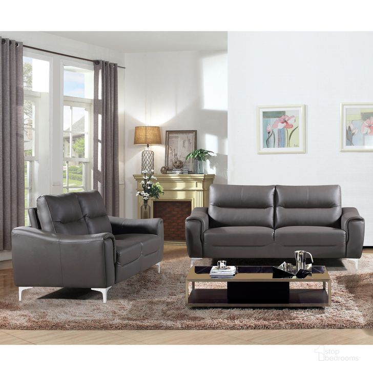 The appearance of Rachel Modern Leather and Fabric Upholstered Stationary Living Room Sofa Set In Grey designed by AC Pacific in the modern / contemporary interior design. This grey piece of furniture  was selected by 1StopBedrooms from Rachel Collection to add a touch of cosiness and style into your home. Sku: RACHEL-GREY-S;RACHEL-GREY-L. Material: Leather. Product Type: Living Room Set. Image1