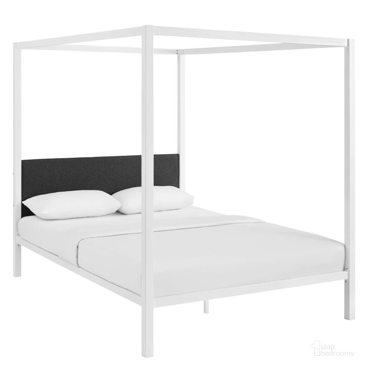 The appearance of Raina White and Gray Queen Canopy Bed Frame designed by Modway in the modern / contemporary interior design. This white and gray piece of furniture  was selected by 1StopBedrooms from Raina Collection to add a touch of cosiness and style into your home. Sku: MOD-5570-WHI-GRY. Material: Steel. Product Type: Bed Frame. Image1
