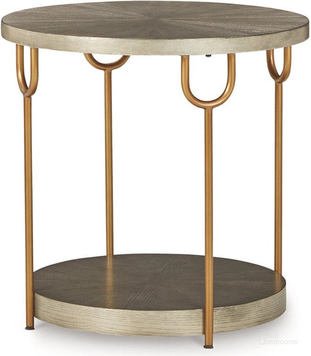 The appearance of Ranoka Platinum Round End Table designed by Signature Design by Ashley in the modern / contemporary interior design. This platinum piece of furniture  was selected by 1StopBedrooms from Ranoka Collection to add a touch of cosiness and style into your home. Sku: T178-6. Material: Metal. Product Type: End Table. Image1