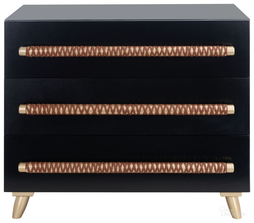 The appearance of Raquel 3 Drawer Chest in Black and Gold designed by Safavieh in the modern / contemporary interior design. This black and gold piece of furniture  was selected by 1StopBedrooms from Raquel Collection to add a touch of cosiness and style into your home. Sku: CHS6602B. Material: Wood. Product Type: Chest. Image1