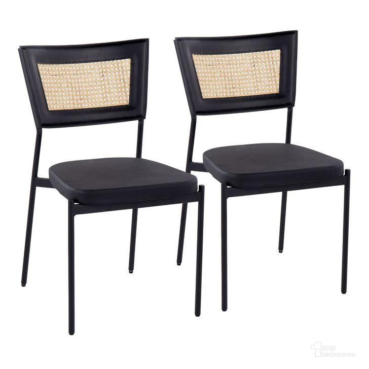 The appearance of Rattan Tania Dining Chair Set of 2 In Black designed by Lumisource in the modern / contemporary interior design. This black piece of furniture  was selected by 1StopBedrooms from Tania Collection to add a touch of cosiness and style into your home. Sku: DC-RTNTANIA BKBK2. Material: Leather. Product Type: Dining Chair. Image1