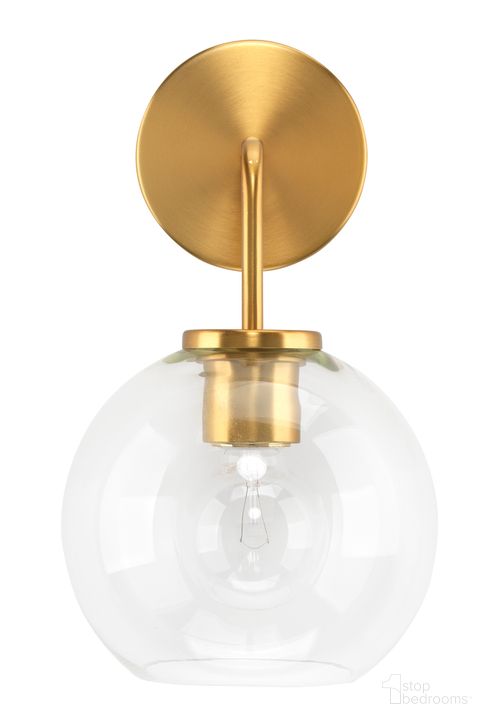 The appearance of Reece Wall Sconce LS4REECEBR designed by Jamie Young Company in the transitional interior design. This brass piece of furniture  was selected by 1StopBedrooms from Reece Collection to add a touch of cosiness and style into your home. Sku: LS4REECEBR. Material: Metal. Product Type: Wall Sconce. Image1