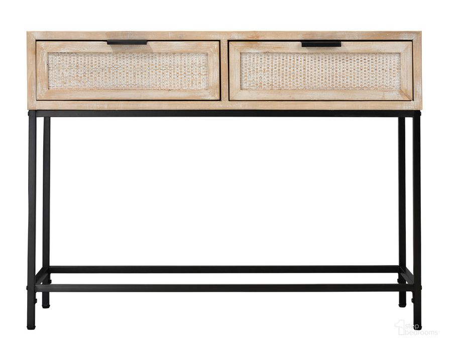 The appearance of Reed Console Table in Washed Wood & Black Metal designed by Jamie Young Company in the coastal interior design. This metal and black ash piece of furniture  was selected by 1StopBedrooms from Reed Collection to add a touch of cosiness and style into your home. Sku: LS20REEDCOWW. Material: Wood. Product Type: Console Table. Image1