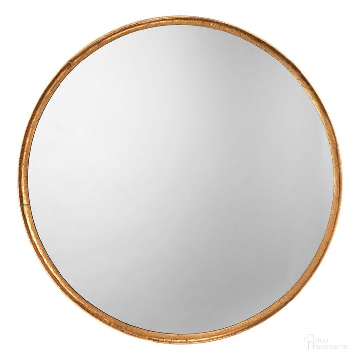 The appearance of Refined Round Mirror designed by Jamie Young Company in the transitional interior design. This gold piece of furniture  was selected by 1StopBedrooms from Refined Collection to add a touch of cosiness and style into your home. Sku: 7REFI-MIGO. Product Type: Accent Mirror. Material: Iron. Image1
