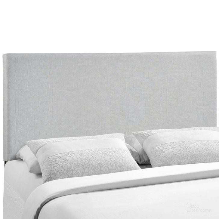 The appearance of Region Sky Gray Queen Upholstered Headboard designed by Modway in the modern / contemporary interior design. This sky gray piece of furniture  was selected by 1StopBedrooms from Region Collection to add a touch of cosiness and style into your home. Sku: MOD-5211-GRY. Material: Wood. Product Type: Headboard. Image1