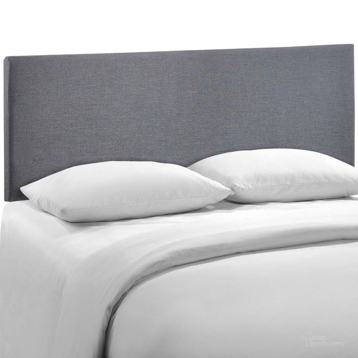 The appearance of Region Smoke Queen Upholstered Headboard designed by Modway in the modern / contemporary interior design. This smoke piece of furniture  was selected by 1StopBedrooms from Region Collection to add a touch of cosiness and style into your home. Sku: MOD-5211-SMK. Material: Wood. Product Type: Headboard. Image1