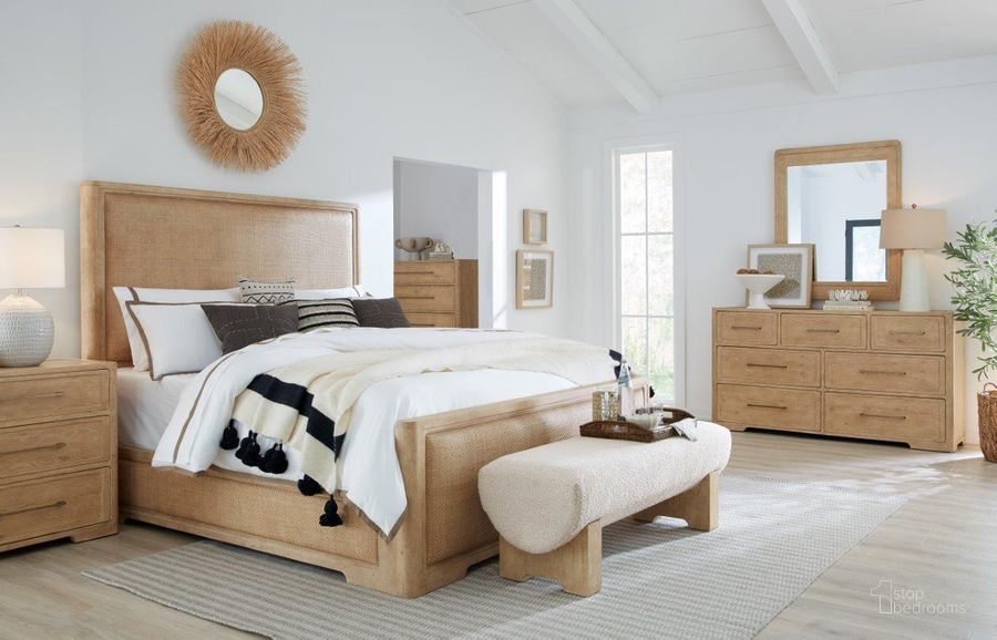 The appearance of Retreat Cane Panel Bedroom Set designed by Hooker in the transitional interior design. This natural piece of furniture  was selected by 1StopBedrooms from Retreat Collection to add a touch of cosiness and style into your home. Sku: 6950-90266-80;6950-90015-80. Material: Wood. Product Type: Bedroom Set. Bed Size: King. Image1
