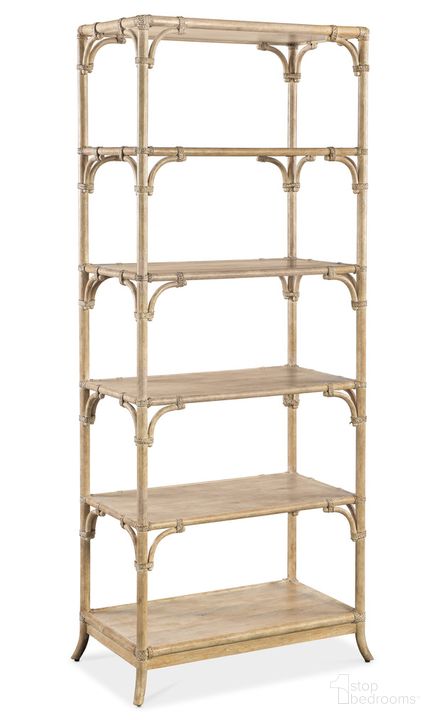 The appearance of Retreat Pole Rattan Bookcase designed by Hooker in the transitional interior design. This natural piece of furniture  was selected by 1StopBedrooms from Retreat Collection to add a touch of cosiness and style into your home. Sku: 6950-10445-80. Product Type: Bookcase. Material: Wood Veneer. Image1