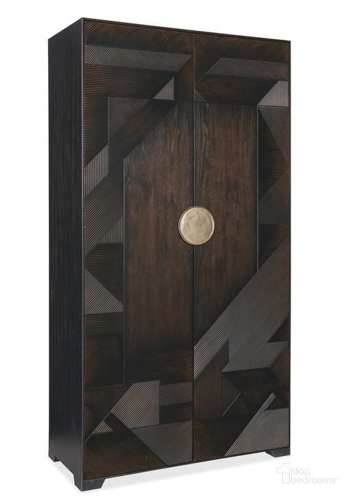 The appearance of Retreat Split Rattan Wardrobe designed by Hooker in the transitional interior design. This black piece of furniture  was selected by 1StopBedrooms from Retreat Collection to add a touch of cosiness and style into your home. Sku: 6950-90013-99. Product Type: Wardrobe. Material: Wood Veneer. Image1