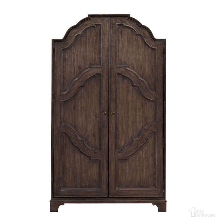 The appearance of Revival Row 2-Door Armoire In Brown designed by Pulaski in the traditional interior design. This brown piece of furniture  was selected by 1StopBedrooms from Revival Collection to add a touch of cosiness and style into your home. Sku: P348120. Product Type: Armoire. Material: Rubberwood. Image1