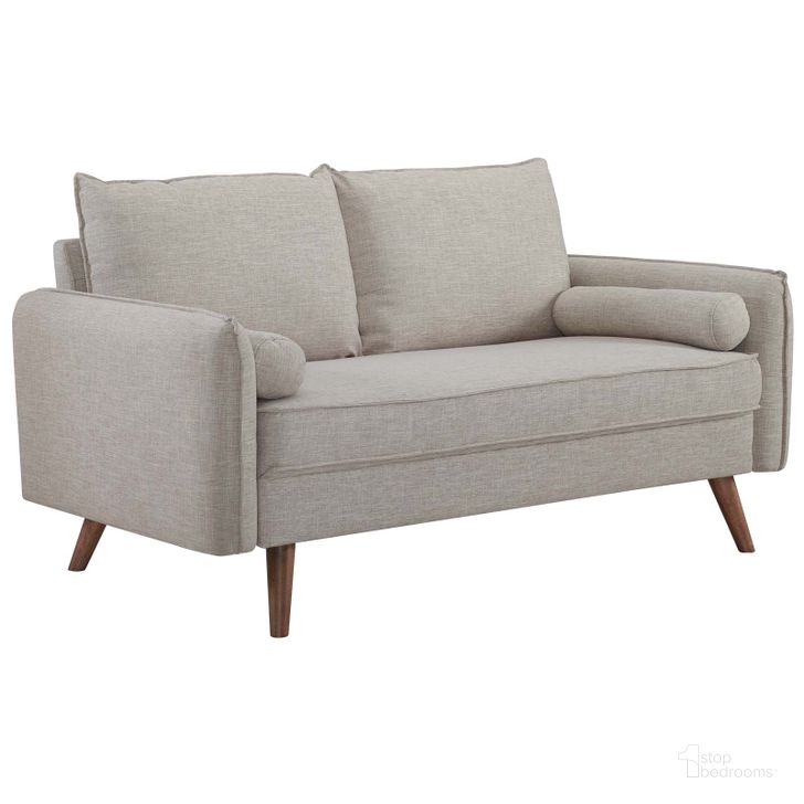 The appearance of Revive Beige Upholstered Fabric Loveseat EEI-3091-BEI designed by Modway in the modern / contemporary interior design. This beige piece of furniture  was selected by 1StopBedrooms from Revive Collection to add a touch of cosiness and style into your home. Sku: EEI-3091-BEI. Material: Wood. Product Type: Loveseat. Image1