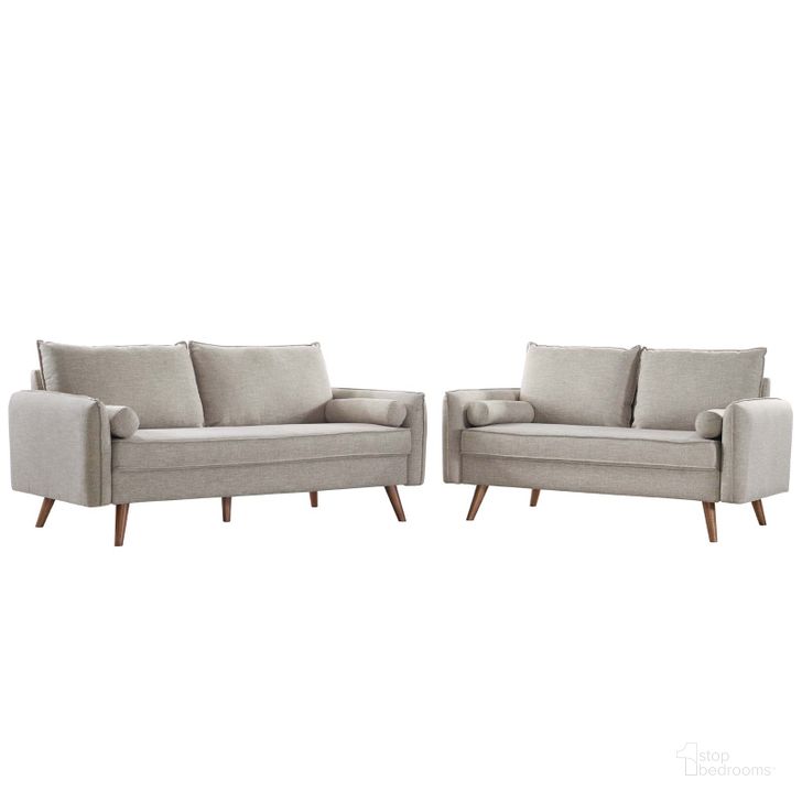 The appearance of Revive Beige Upholstered Fabric Sofa and Loveseat Set EEI-4047-BEI-SET designed by Modway in the modern / contemporary interior design. This beige piece of furniture  was selected by 1StopBedrooms from Revive Collection to add a touch of cosiness and style into your home. Sku: EEI-4047-BEI-SET. Material: Wood. Product Type: Living Room Set. Image1